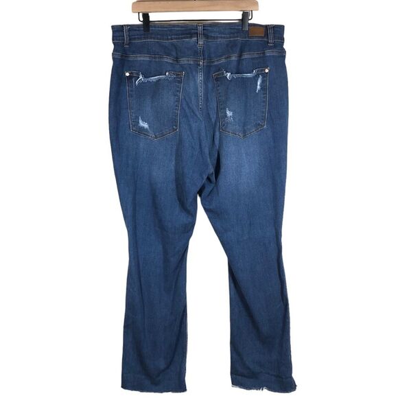 Judy Blue Distressed Straight Fit Jeans Stretch Plus Size 22 JB82362 - Picture 6 of 9